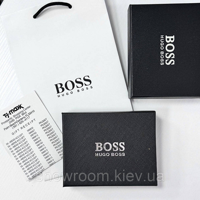 Чоловічий шкіряний портмоне на магніті Boss (82081) чорний Київ - фото 6