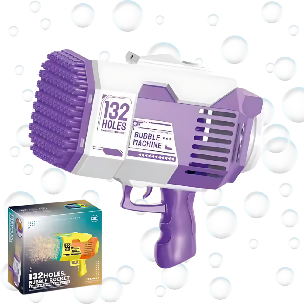 Пистолет для мыльных пузырей, генератор мыльных пузырей на аккумуляторе, мыльные пузыри для детей, фиолетовый Каменец-Подольский - изображение 6