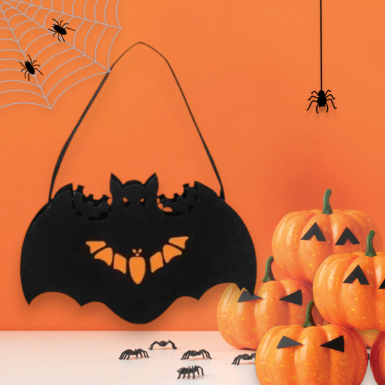 Сумка з фетру Кажан для цукерок на Хелловін 17х9см чорний Київ