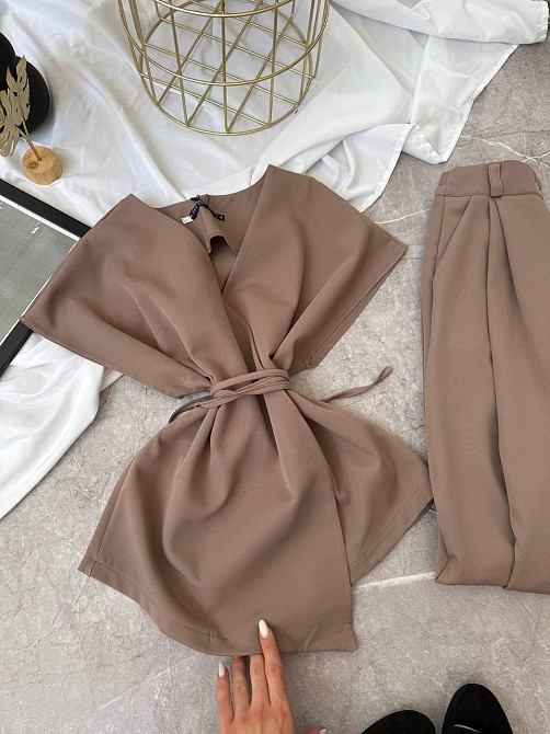 Жіночий базовий брючний костюм двійка з креп костюмки Одеса - фото 3