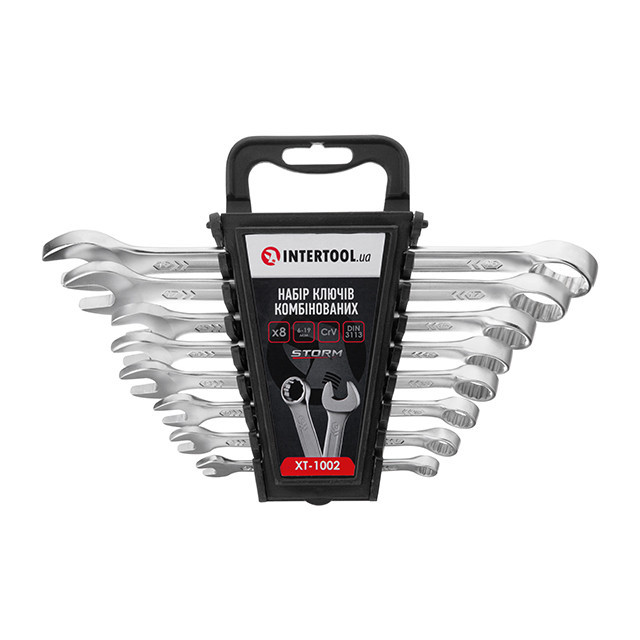 Набір ключів комбінованих, 8 шт.,6-19 мм, Сr-V, DIN3113, STORM INTERTOOL XT-1002 Киев - изображение 6