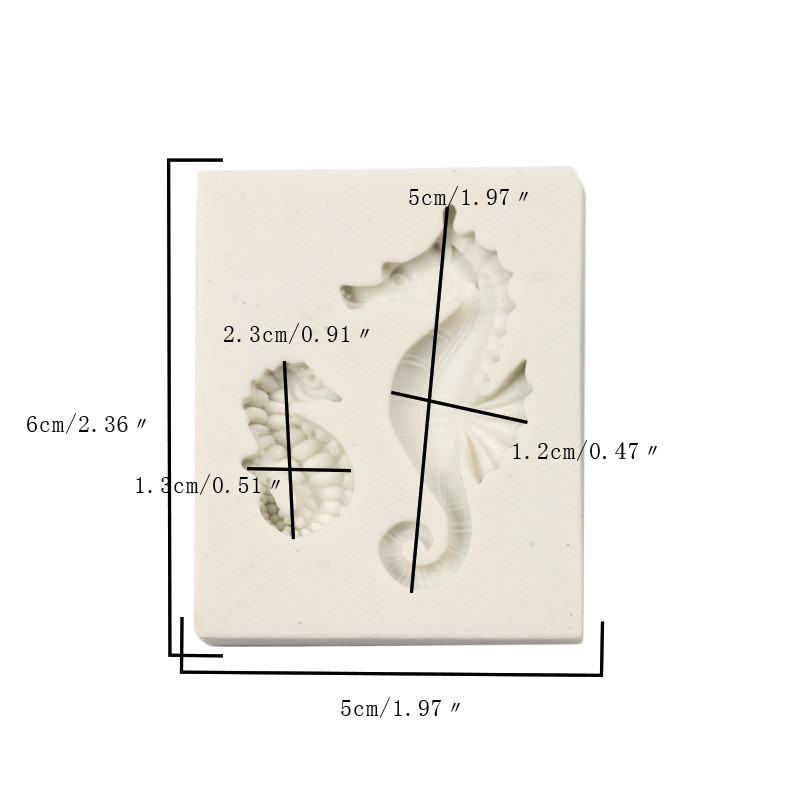 Молд кондитерский Морской конёк 60 на 50 мм серый Киев - изображение 3