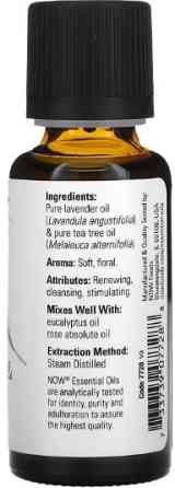 Эфирные масла, смесь лаванды и чайного дерева Now Foods Levander Tea Tree Oil 30 ml Киев