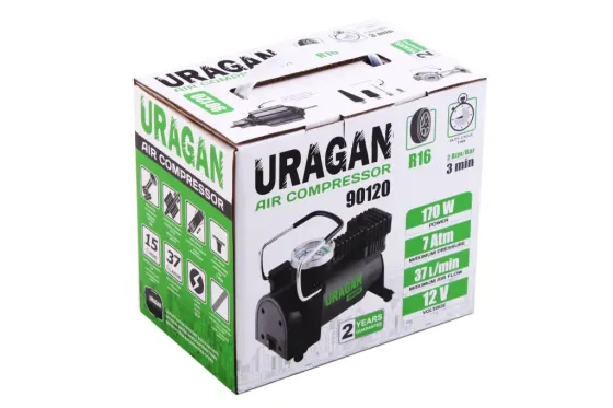 Компресор 170Вт/100psi/37л Uragan в прикур. Вінниця