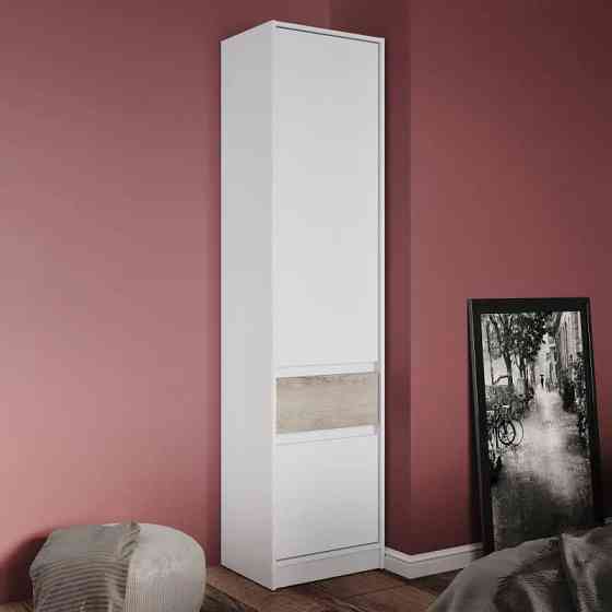 Шкаф-пенал закрыт с полками и ящиком Эверест Стайл-500 50х39х203 см Нимфея Альба (белый)/Дуб крафт серый (DTM-071165) Днепр