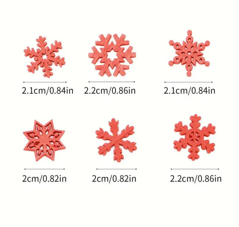 Набір новорічних деревяних сніжинок 20 шт. Новорічний декор, новорічні прикраси сніжинки 2 см. Київ - фото 2