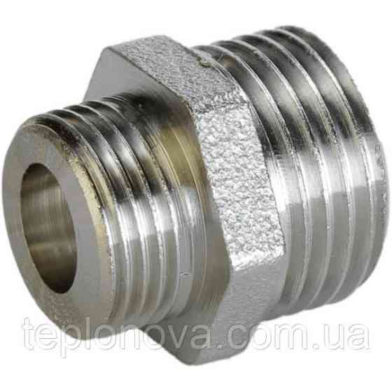 Ниппель редукционный никелированный 1/2″НР х 3/8″НР штампованный под прокладку А0542-1А(нк) VA Черновцы
