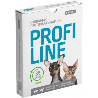 Ошейник для животных ProVET Profiline инсектоакарицид 35 см зеленый (4823082430970) Винница - изображение 1