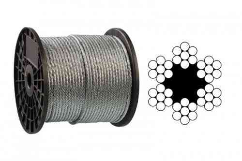 Трос оцинкований 1,5 мм DIN 3055 (6x7) бухта 200 м APRO Рівне