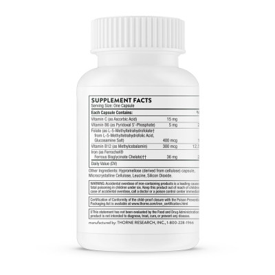 Вітамінно-мінеральний комплекс Thorne Research Будівельна Формула Крові, Ferrasorb, 60 гелевих капсул (THR-75003) Вінниця - фото 2