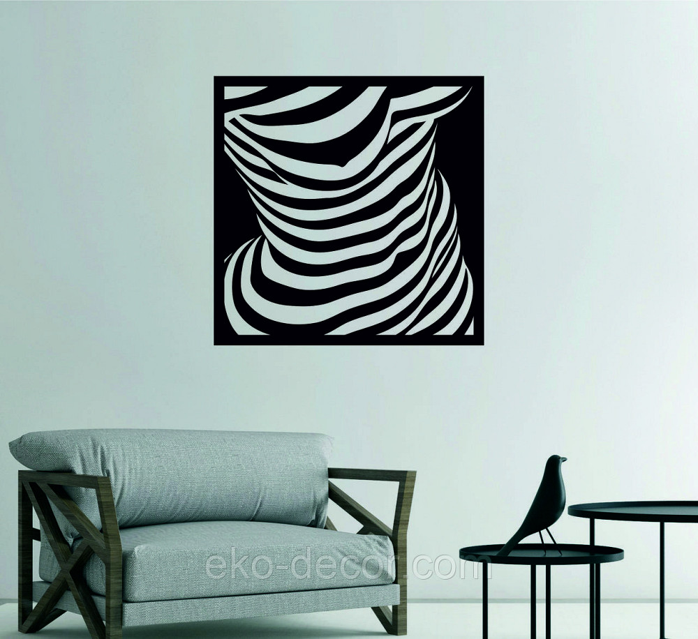 Декоративное настенное Панно «Силуэт женщины», Декор на стену 70*70 см, Черный Киев - изображение 4