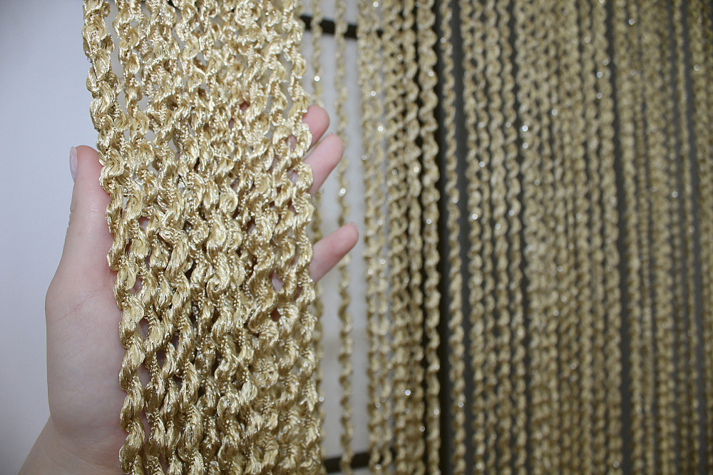 Шторы-нити спираль с люрексом Бежевый 300х300см 1 шт (61-058) Киев - изображение 5