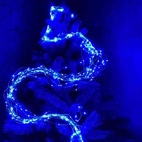 Гірлянда світлодіодна роса кінський хвіст дроту 400 LED (синій) від USB Вінниця