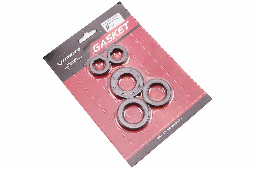 Сальники к-кт 5шт (17x27x7; 17x27x7; 24x43x6; 25x37x6; 27x40x6) двигуна, Suzuki AD50 Київ - фото 2