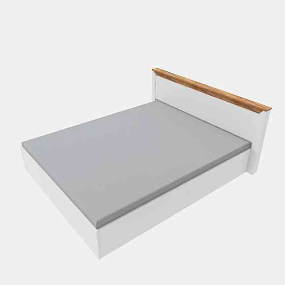 Кровать двуспальная Эверест Нордик-1400 (щит ДСП под матрас) 140х200 см Белый + Дуб крафт золотой (DTM-5551) Днепр