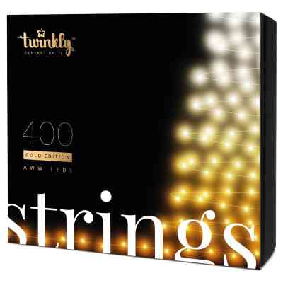 Гірлянда Twinkly Smart LED Strings AWW 400, BT+WiFi, Gen II, IP44, кабель чор (TWS400GOP-BEU) Вінниця