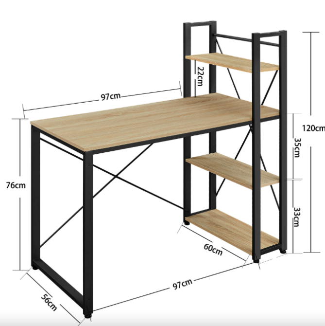 Комп'ютерний стіл Leobert Devoko з боковими полицями у стилі Loft натуральний Киев - изображение 3