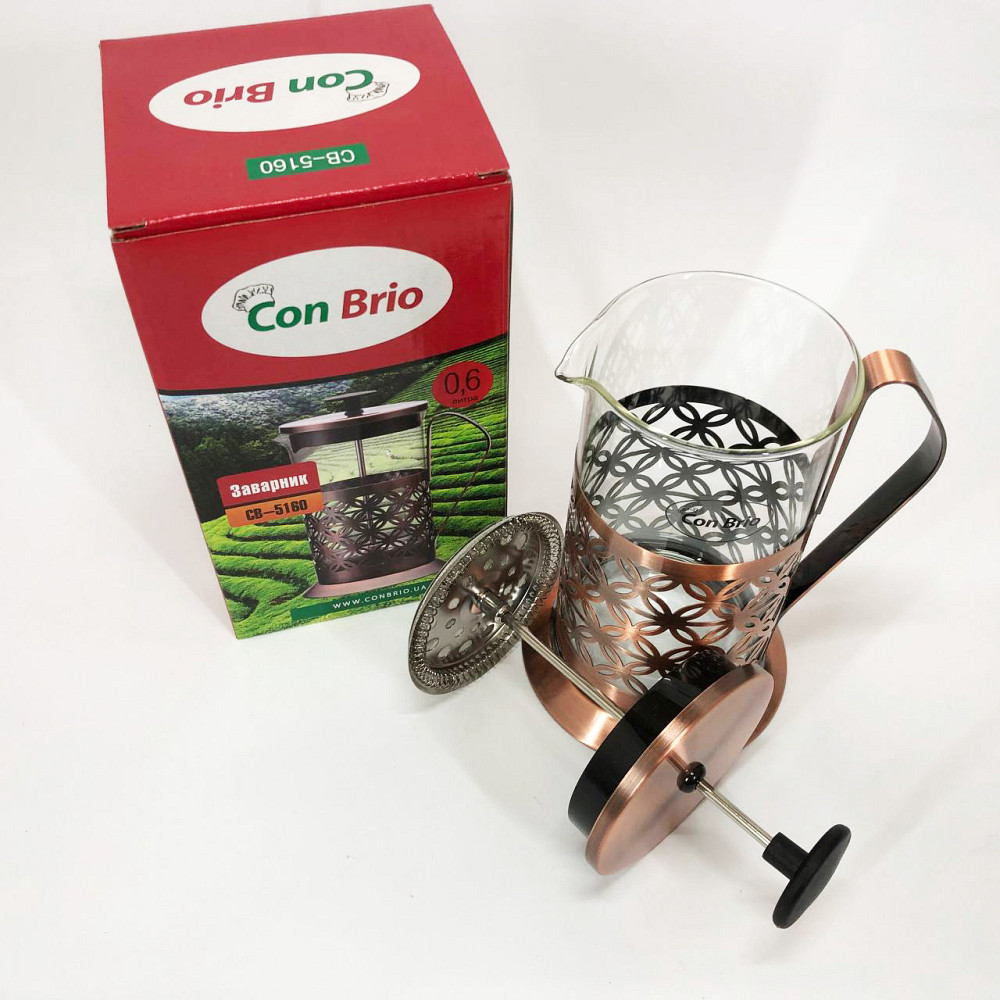 Френчпресс для кофе Con Brio CB-5160 600мл, Френч-пресс для заваривания кофе Заварники чая и VM-23 Львов - изображение 10