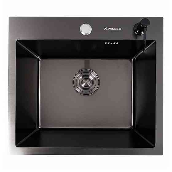 Кухонна мийка 50*45 PVD чорна VALESO Handmade (сифон круглий, 3,0/0,8) Коломыя