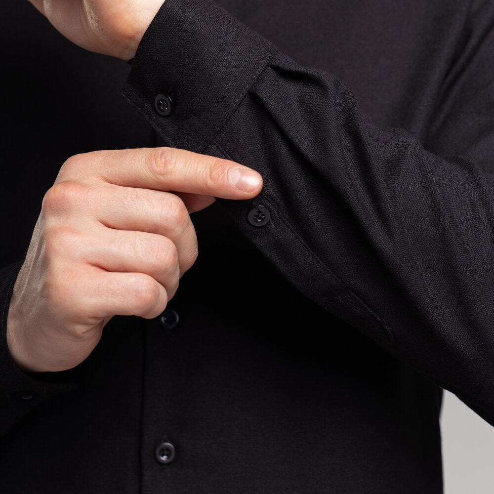 Мужская рубашка с длинным рукавом черная Pobedov Orion Киев - изображение 3