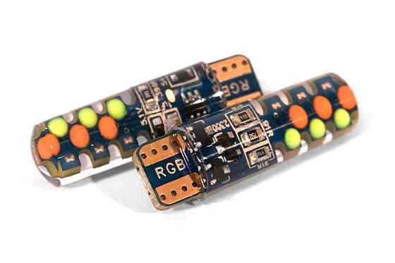 Світлодіодна лампа StarLight T10 12 діодів 12 V СІВ / crystal MULTICOLOR / друкована плата Харків