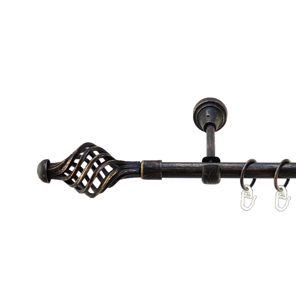 Карниз Orvit Арезо металевий однорядний відкритий Чорне Золото 16 мм 200 см (5467957) Львов - изображение 1