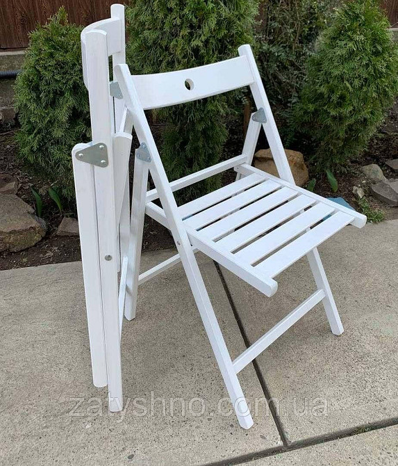 Стільці біле складане букове туристичне садове Київ - фото 3