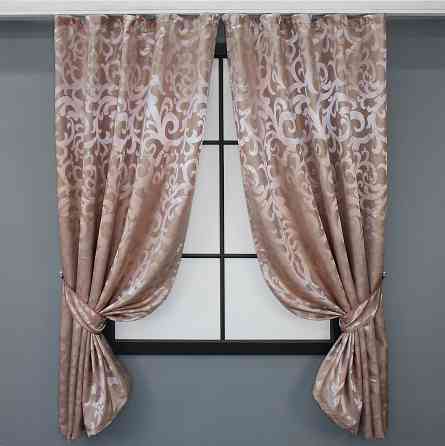 Комплект коротких штор VR-Textil Жаккард Вензель № 090ш Пудровый 130х170 см 2 шт (35-0013) Киев
