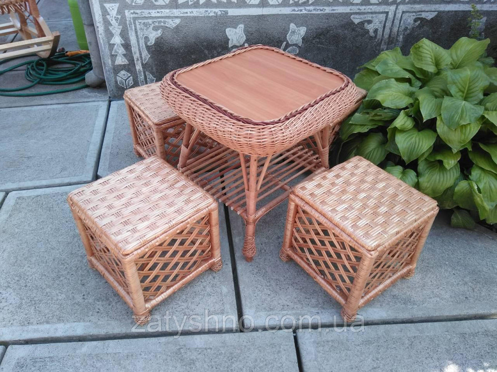 Меблі плетені з табуретками Київ - фото 5