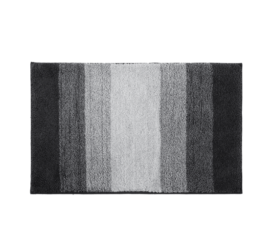 Килимок для ванної та душу м'який нековзний, темно-сірий колір зі смужками Кам'янець-Подільський