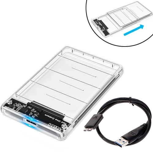 Кишеня корпус 2.5 жорсткого диску HDD/SSD, SATA, USB 3.0, прозора Вінниця - фото 1