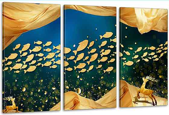 Модульна картина у вітальню/ спальню  Рибки     ART-174_3A 100х150 см Київ