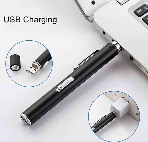 Ліхтарик  2 в 1 біле та жовте світло usb сірий Київ