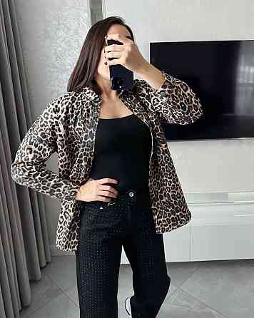 Жіноча стильна леопардова сорочка на металевих ґудзиках Одеса