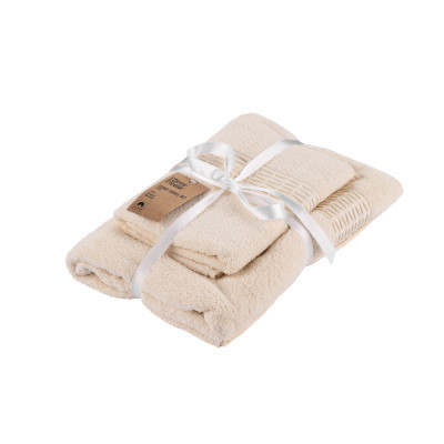 Рушник Ardesto набір махрових Lotus 2 шт 50х90 см індіго, 70х140см, 100% бавовна, айворі (ART2357IV) Вінниця - фото 1