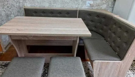 Кухонный уголок, стол и два табурета 154х114 см Семейный - Дуб Сонома Львов