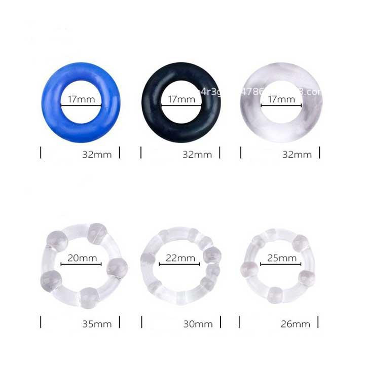 Набор эрекционных колец (3 шт) прозрачный, черный, синий Винница - изображение 3