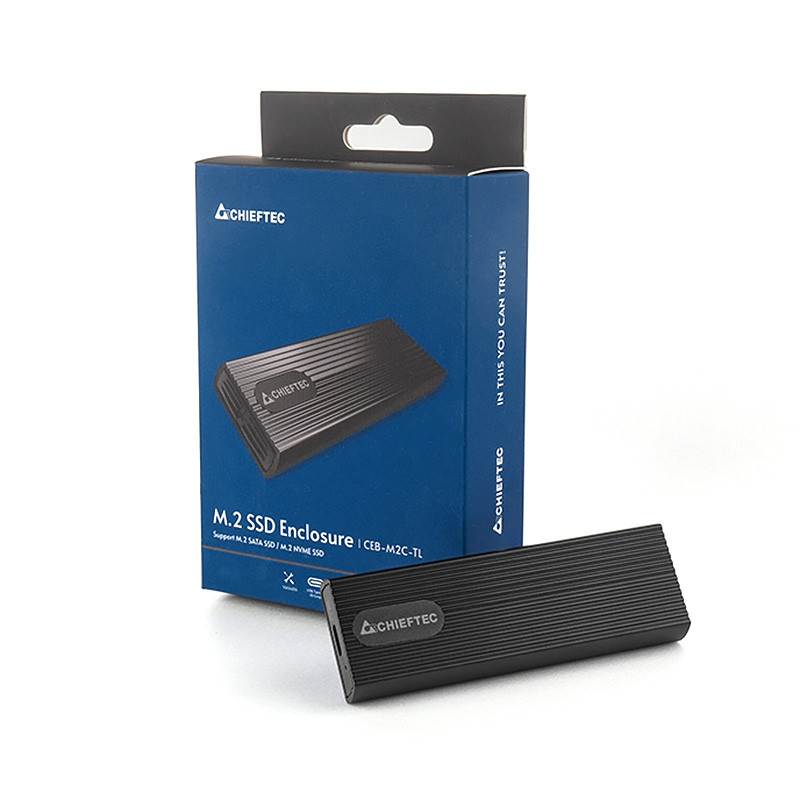 Корпус для M.2 NVME/SATA SSD CHIEFTEC CEB-M2C-TL, aluminium,USB 3.2 Gen2 Type-C, Black, RETAIL Вінниця - фото 6