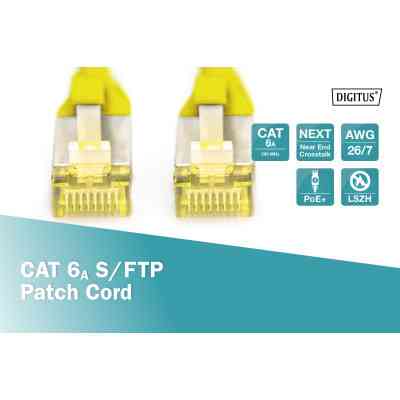 Патч-корд 1м, CAT 6a S-FTP, AWG 26/7, Cu, LSZH, yellow Digitus (DK-1644-A-010/Y) Винница