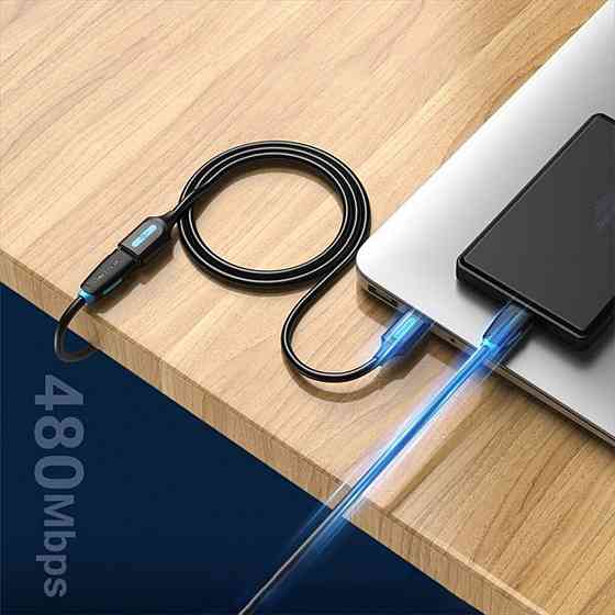 Кабель Vention USB 2.0 A Male to A Female Extension Cable 1.5M black PVC Type (CBIBG) Киев
