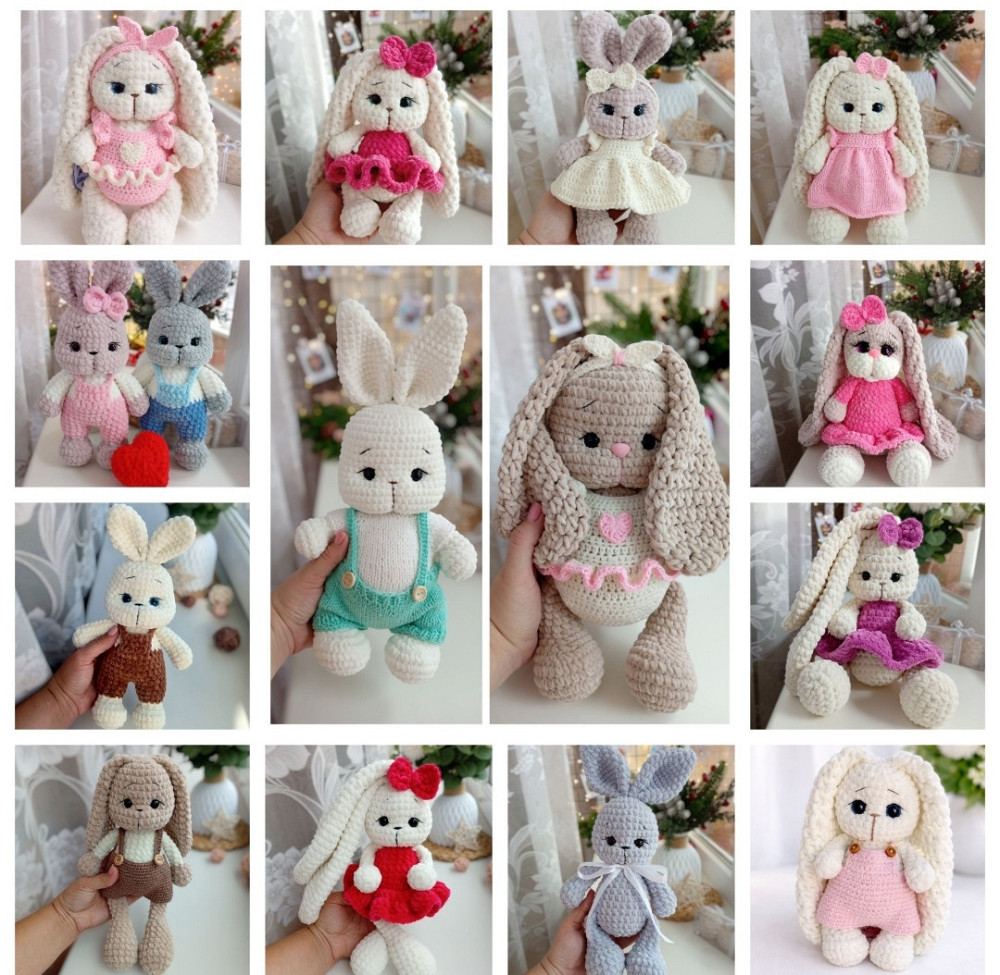 В наявності! В'язані іграшки, м'які іграшки, зайка, ведмедик, плюшеві Харьков - изображение 6