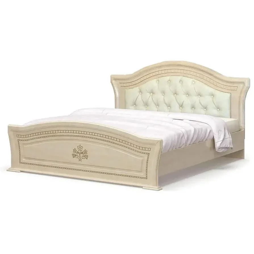 Кровать ламель 1600 (с мягким быльцем, без ламелей) Милано Львов - изображение 1