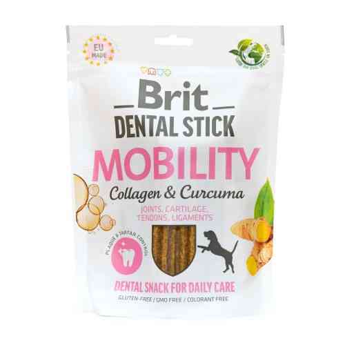 Лакомство Brit Dental Stick Mobility для взрослых собак с коллагеном и куркумой для мобильности суставов 7 шт 251 г Киев