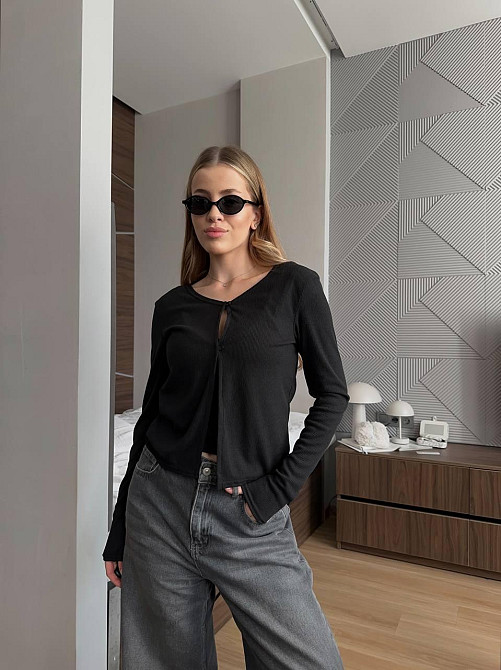 Женский базовый повседневный комплект из майки и кофты трикотаж рубчик Одесса - изображение 5