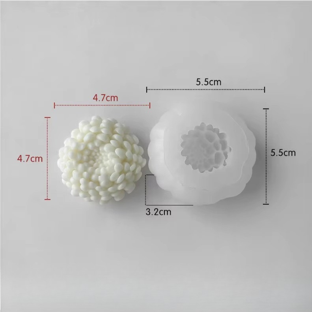 Силиконовая форма для изготовления свечи, молд 55 х 55 мм Хризантема для изделий из соевого,пчелиного воска и парафина Каменец-Подольский - изображение 2