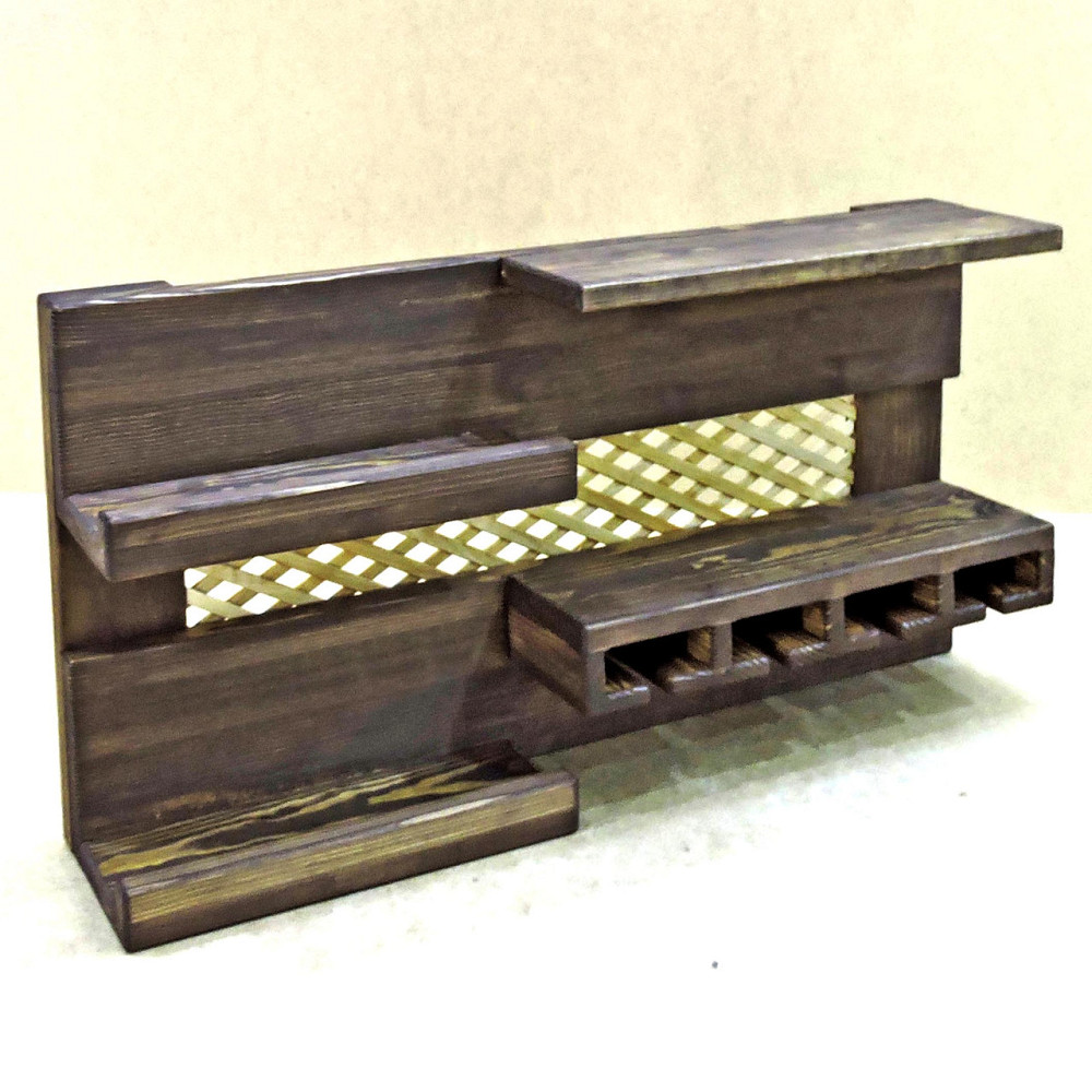 Настінна винна полиця "Тояма" сепія Миколаїв - фото 1