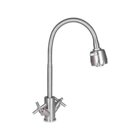 Смеситель для кухни Lidz Wind 13R-SFS, U- образный, гибкий Киев