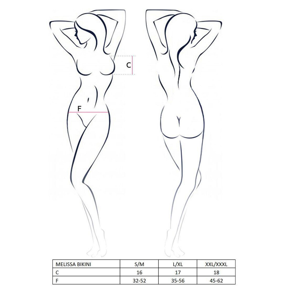 Комплект белья Passion MELISSA BIKINI XXL/XXXL, black, лиф со шнуровкой и трусики стринги Sex Aura Киев - изображение 7