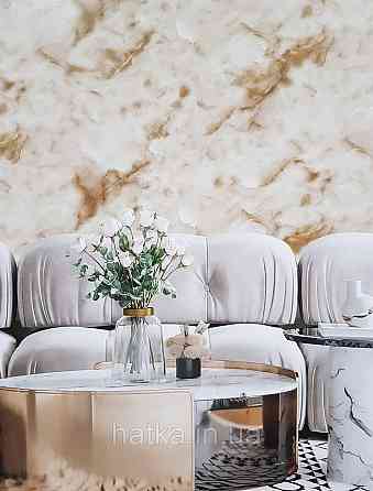 Шпалери вінілові на флізеліні гарячого тиснення DU&KA 1.06х10 вензель основа під штукатурку сірі коричневі Київ