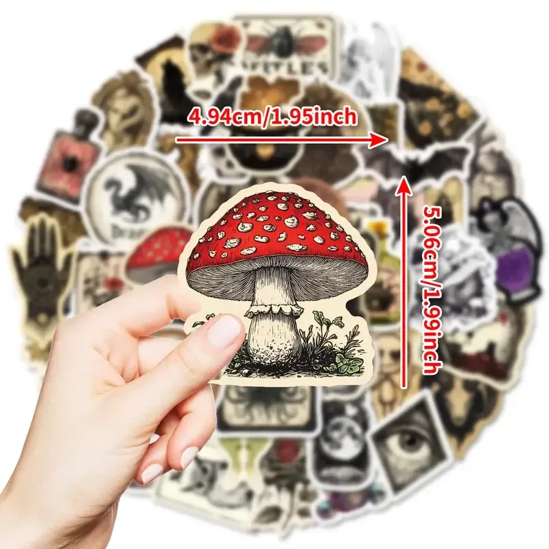 Набор готических наклеек 50 шт – магические, ведьминские и винтажные наклейки Киев - изображение 3